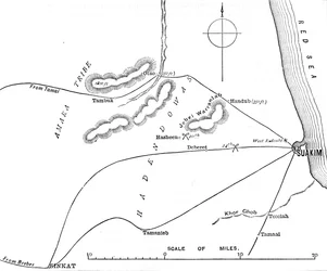 スアキム周辺の地図、c1885