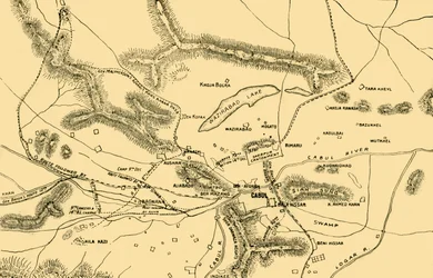 シャルデ渓谷の戦いの地図、1901年。