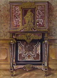 金色のブロンズの装飾が施されたMarqueryキャビネット、AndrÚCharles Boule、1903年