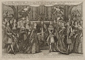 1745年のベルサイユでのルイ、フランスのドーフィンとマリーテレーズラファエル、スペインのインファンタの結婚、1745年