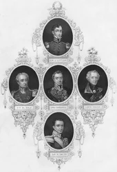 19世紀半ばのイギリス軍の人物のメダリオンの肖像画。