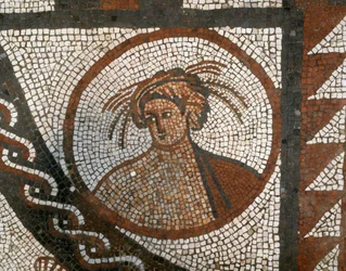 モザイクの床、Lullingstone Roman Villa、Eynsford、Kent、c1980-c2017