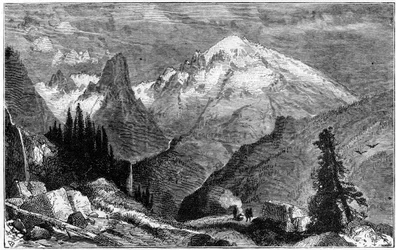 シェスタ山、米国カリフォルニア州シエラネバダの北峰、c1870