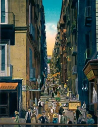 ナポリ-Gradoni Di Chiaia、c1900。