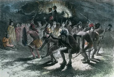 ネイティブアメリカンの頭皮ダンス、c1875