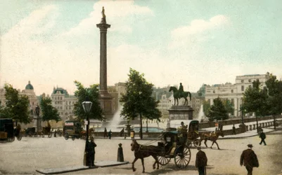 ネルソンの柱とトラファルガースクエア、ロンドン、1906年。