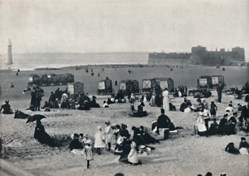 新しいブライトン-港と灯台を示す、1895