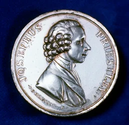 ジョセフ・プリーストリーの記念メダルの表側1733-1804、1803