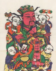 新年の絵・年賀状の絵など木版画135点 19～20世紀