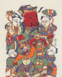 新年の絵・年賀状の絵など木版画135点 19～20世紀