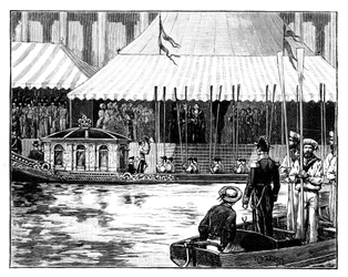 ロンドン石炭取引所、王立行列、カスタムハウスキー、ロンドン、c1888のオープニング