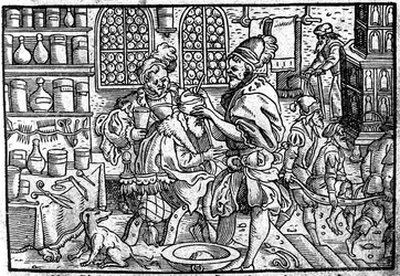 男の頭の手術。 From：The Great Wundarzney by Theophrastus Bombastus von Hohenheim、1562