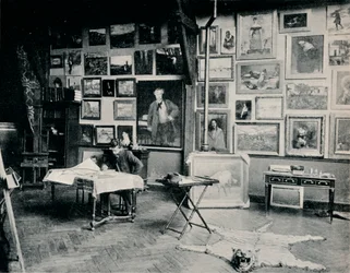 P. Roll in彼のスタジオ、c1897