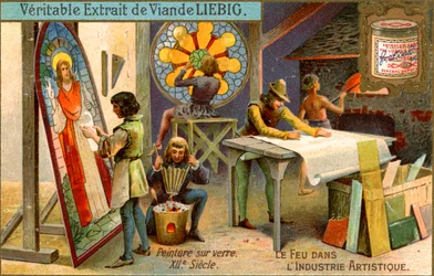 12世紀のガラスへの絵画、c1900