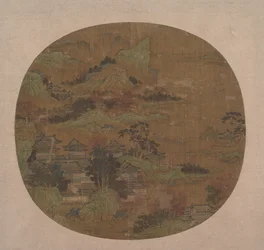 秋の山間の宮殿。