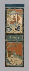 屏風のパネル、中国、清王朝 1644-1911、1875-1900。