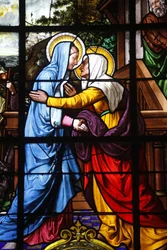 フランス・パリ サン・ローラン教会のステンドグラス : Visitation, Paris, France