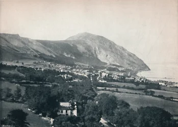 Penmaenmawr-町、山と海、1895