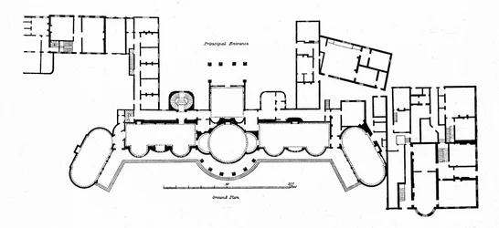1804年、1939年に完成したオランダの元の建物への変更を示すパビリオンの計画