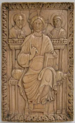 2 人の使徒、Carolingian、850-875 で即位したキリストのプラーク。