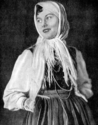 ポーランドの伝統的な衣装を着た女性、1936年