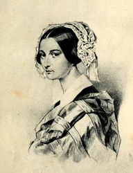 Alexandra Smirnova-Rosset 1809-1882の肖像。 P.ソコロフの絵の後