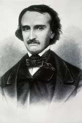 アメリカの作家、エドガー・アラン・ポー（1809-1849）の肖像。19世紀のエングレーヴィング。