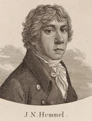 ヨハン・ネポムク・フンメルの肖像1778-1837。