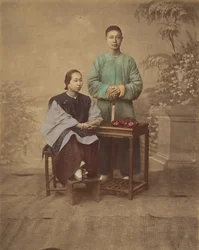 [中国人カップルの肖像]、1870 年代。