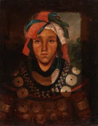 若い男のセミノール インディアンの肖像画、カリフォルニア州。 1841-1845。