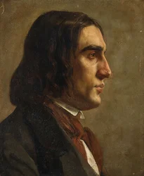 作曲家ロベルト・シューマンの肖像 1810-1856年、c. 1840年。