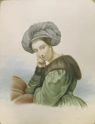 女優エカテリーナSemyonova 1786-1849、19世紀初頭の肖像画。