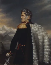 コーカサスアレクセイヤーモロフのロシア軍の総司令官の肖像1777-1861、1825