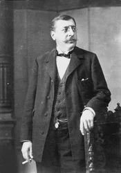 指揮者で作曲家のフェリックス・モットルの肖像 (1856-1911)。