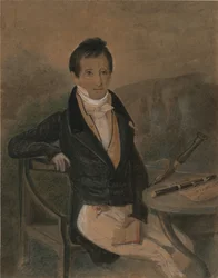 フルート奏者ジャン＝ルイ・トゥルー1786-1865の肖像、c。 1840