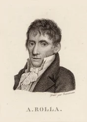 ヴァイオリン奏者で作曲家のアレッサンドロ・ローラの肖像 1757～1841年、1790年。