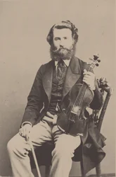 ヴァイオリニストで作曲家のアルフレッドホームズ1837-1876の肖像。