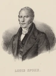 ヴァイオリン奏者で作曲家のルイ・シュポアの肖像、1784～1859年頃。 1840年。