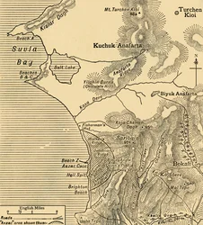 トルコのガリポリ半島におけるアンザック軍の位置、第一次世界大戦、1915年7月、c1920。