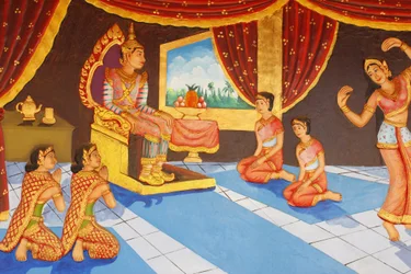 Preah Prom Rath MonasteryLife of BuddhaDancing in the palace, Siem Reap, Cambodia