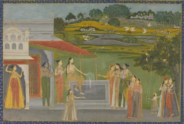 プリンセスたちが噴水に集う, ca. 1770年。