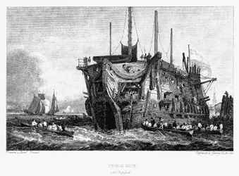 ロンドン、デプトフォードの刑務所ハルク、c1826