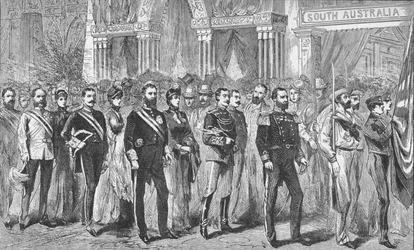 1888年1908年のメルボルン展示会でのオーストラリア総督の行列