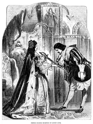 アン女王1665-1714がオーストリアのユージーン王子1663-1736を受け取る
