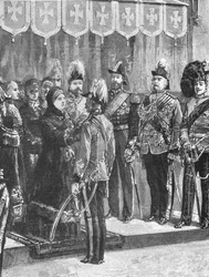 1879年12月8日、ウィンザーにて、ビクトリア女王が役員を飾った。