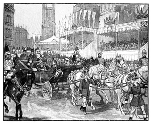 ビクトリア女王、ホルボーン高架橋、ロンドン、1869年を開く