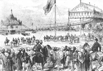 ビクトリア女王はインドの皇后を1877年に宣言した：デリーの帝国ダルバール...、1901年。