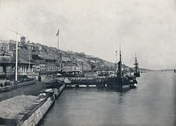 クイーンズタウン-海岸沿いを見る、1895