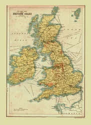 イギリス諸島の鉄道地図、1902年。