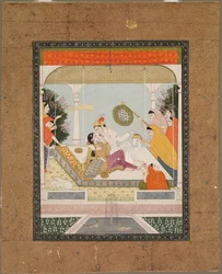 ラジャと最愛の人、c。 1790-1800。